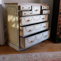 drawers open - Antique French Painted Commode with Central Deep Drawer, Circa 1800