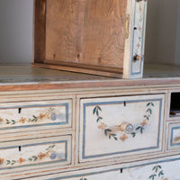 Pine drawer box - Antique French Painted Commode with Central Deep Drawer, Circa 1800