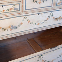 Deep drawer - Antique French Painted Commode with Central Deep Drawer, Circa 1800