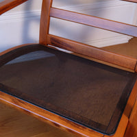 Cushion support of a Pair of 1970s Danish Stouby bentwood leather lounge chairs with sculptural oak frame