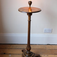 English Regency Burr Walnut Candlestand Table Circa 1815–1825 with Tripod Weighted Base