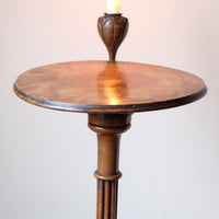 English Regency Burr Walnut Candlestand Table Circa 1815–1825 with Tripod Weighted Base