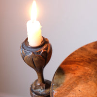 English Regency Burr Walnut Candlestand Table Circa 1815–1825 with Tripod Weighted Base