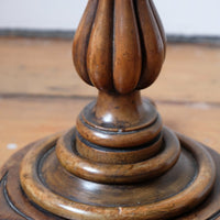 English Regency Burr Walnut Candlestand Table Circa 1815–1825 with Tripod Weighted Base