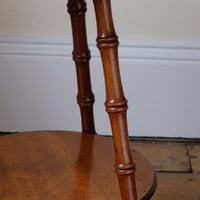 Faux bamboo leg detail - William Gerrard mahogany cricket table with faux bamboo legs