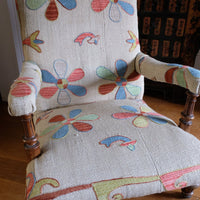 Afghan Suzani Kilim Upholstered 19th Century Country House Armchair