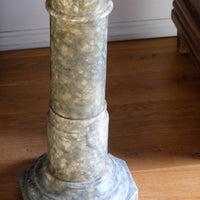 Antique Verd Antique green brecciated marble pedestal column Victorian display stand