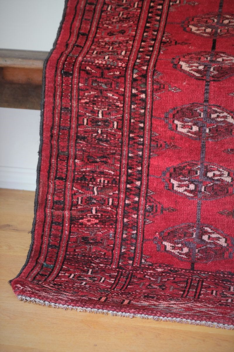 Turkish Turkoman Vintage Rug With 27 Medallions Circa 1950s