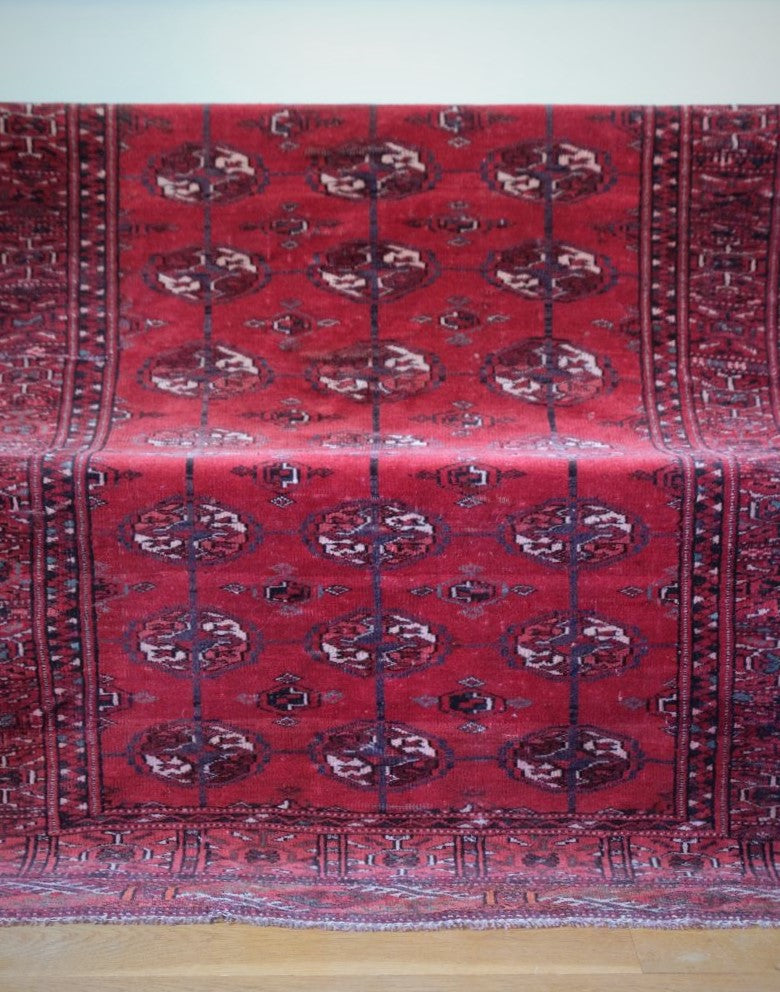 Turkish Turkoman Vintage Rug With 27 Medallions Circa 1950s