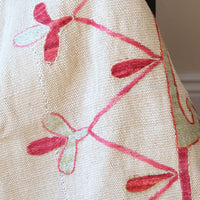 Large Uzbek Suzani embroidered textile silk on cotton floral lattice design