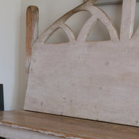 19th Century Gothic Painted Pine Hall Bench with Fretwork Detail