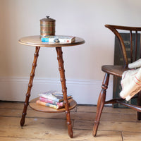 Victorian mahogany cricket table with faux bamboo legs and two-tone finish