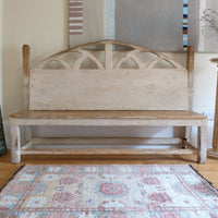 19th Century Gothic Painted Pine Hall Bench with Fretwork Detail