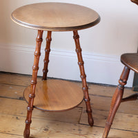 View looking downwards - Victorian mahogany cricket table with faux bamboo legs and two-tone finish
