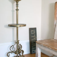 19th Century Brass Jardinière and Onyx Circular Table