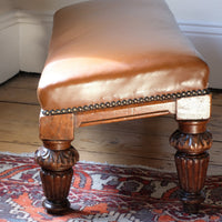 end view showing angled slant - Victorian Oak and Leather Masonic Kneeling Bench Brighton Lodge Provenance