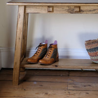Arts & Crafts Mission Style Console Table – Solid Black Limba Wood