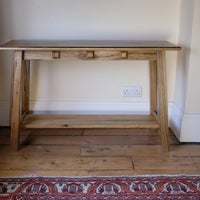 Arts & Crafts Mission Style Console Table – Solid Black Limba Wood