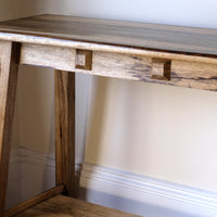 Arts & Crafts Mission Style Console Table – Solid Black Limba Wood