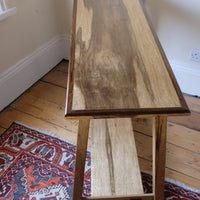 top of table - Arts & Crafts Mission Style Console Table – Solid Black Limba Wood