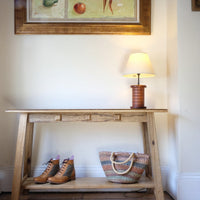 Arts & Crafts Mission Style Console Table – Solid Black Limba Wood