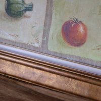 frame close up - Abstract Triptych Oil On Canvas Fruit Painting by F Ferron – 20th Century Still Life Art