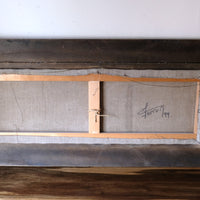 Back - close up - Abstract Triptych Oil On Canvas Fruit Painting by F Ferron – 20th Century Still Life Art