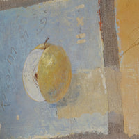 close up - Triptych Oil on Canvas Fruit Painting by Frederique Ferron – Abstract Still Life Art