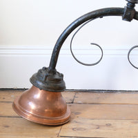 1930s Revo Tipton cast iron and copper swan neck street lamp