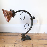 1930s Revo Tipton cast iron and copper swan neck street lamp