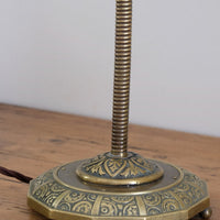 Arts & Crafts Brass Table Lamp with Flexible Stem, Hendecagon Base, c. 1900–1920