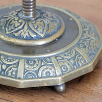 Arts & Crafts Brass Table Lamp with Flexible Stem, Hendecagon Base, c. 1900–1920