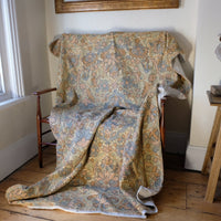 William Morris inspired Arts and Crafts chain stitch tapestry wall hanging textile panel