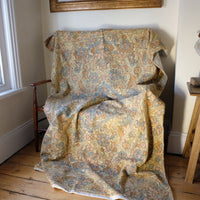 William Morris inspired Arts and Crafts chain stitch tapestry wall hanging textile panel