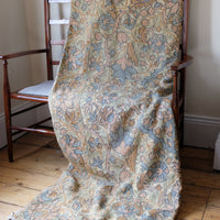 William Morris inspired Arts and Crafts chain stitch tapestry wall hanging textile panel