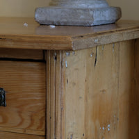 Fluted Pilaster - Victorian pine chest of drawers with cupboard base English antique
