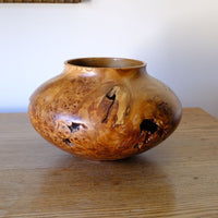 different views on the Signed Burr Elm Sculptural Vessel by Dr Tim Lawson (TDL), British Studio Woodturning in Burr Elm with Natural Organic Grain and Voids
