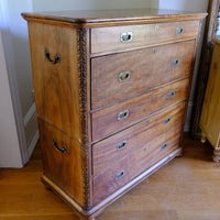 Camphor Wood Campaign Secretaire Chest by Phelps Ltd. with Fitted Writing Desk and Original Label