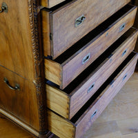Camphor Wood Campaign Secretaire Chest by Phelps Ltd. with Fitted Writing Desk and Original Label