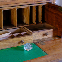 Cut glass ink well in the Camphor Wood Campaign Secretaire Chest by Phelps Ltd., c.1890–1915