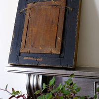 English School antique oil on board still life of garden flowers in original gilt carved frame
