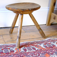 19th Century Vernacular Three Legged Sycamore Dairy Stool with Dished Seat