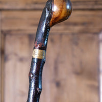 Folk Art Hawthorn Walking Stick Dated 1955