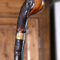 Folk Art Hawthorn Walking Stick Dated 1955