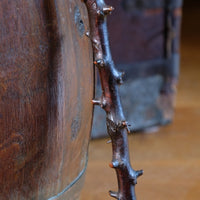 Folk Art Hawthorn Walking Stick Dated 1955