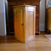 Early 20th Century Pitch Pine Single Door Larder Cupboard with Lift-Off Hinges and Original Sprung Latch