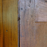 Late Georgian Anglo-Chinese Padauk Chest of Drawers with Mitred Face Frame and Original Brass Side Carrying Handles