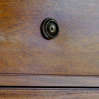 Late Georgian Anglo-Chinese Padauk Chest of Drawers with Mitred Face Frame and Original Brass Side Carrying Handles