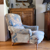 Howard & Son Style Armchair in Suzani Kilim Upholstery