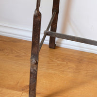 Contemporary wrought iron pine console table rustic industrial style